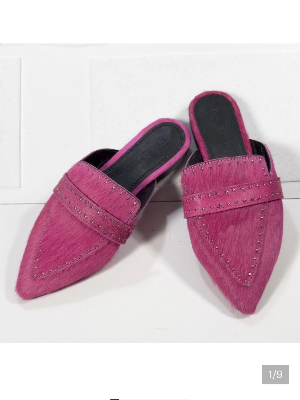 ASOS Shoes fuchsia pointed toe mules with studded detail Women’s size 6